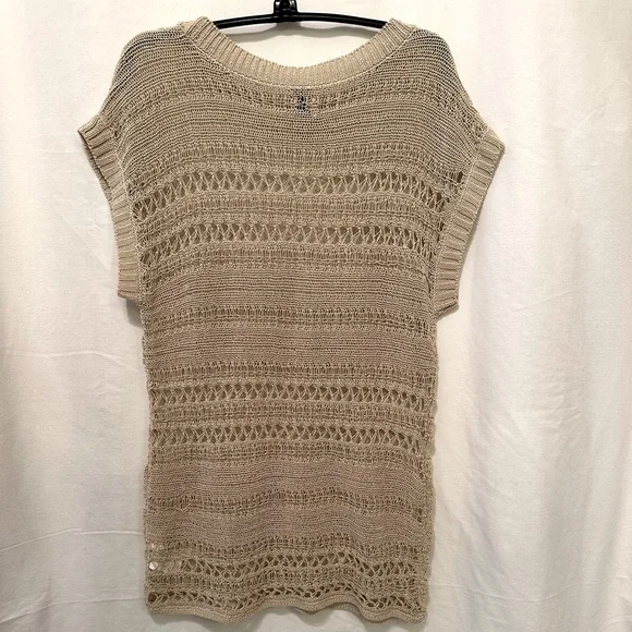Anne Klein Vintage Acrylic Nylon Crochet Knit Sleeveless Tunic Size L - Picture 2 of 4